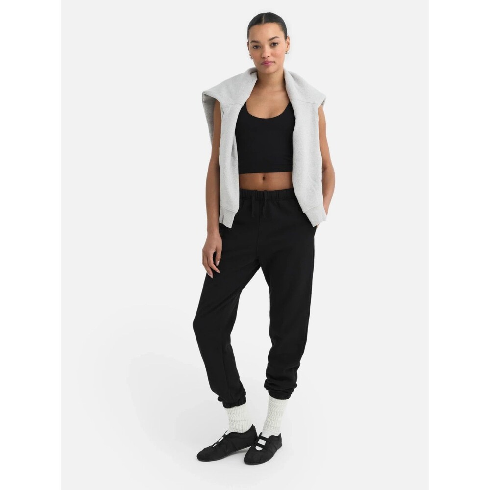Mate The Label Organic Fleece Relaxed Pocket Jogger Sweatpants BLACK NWT S